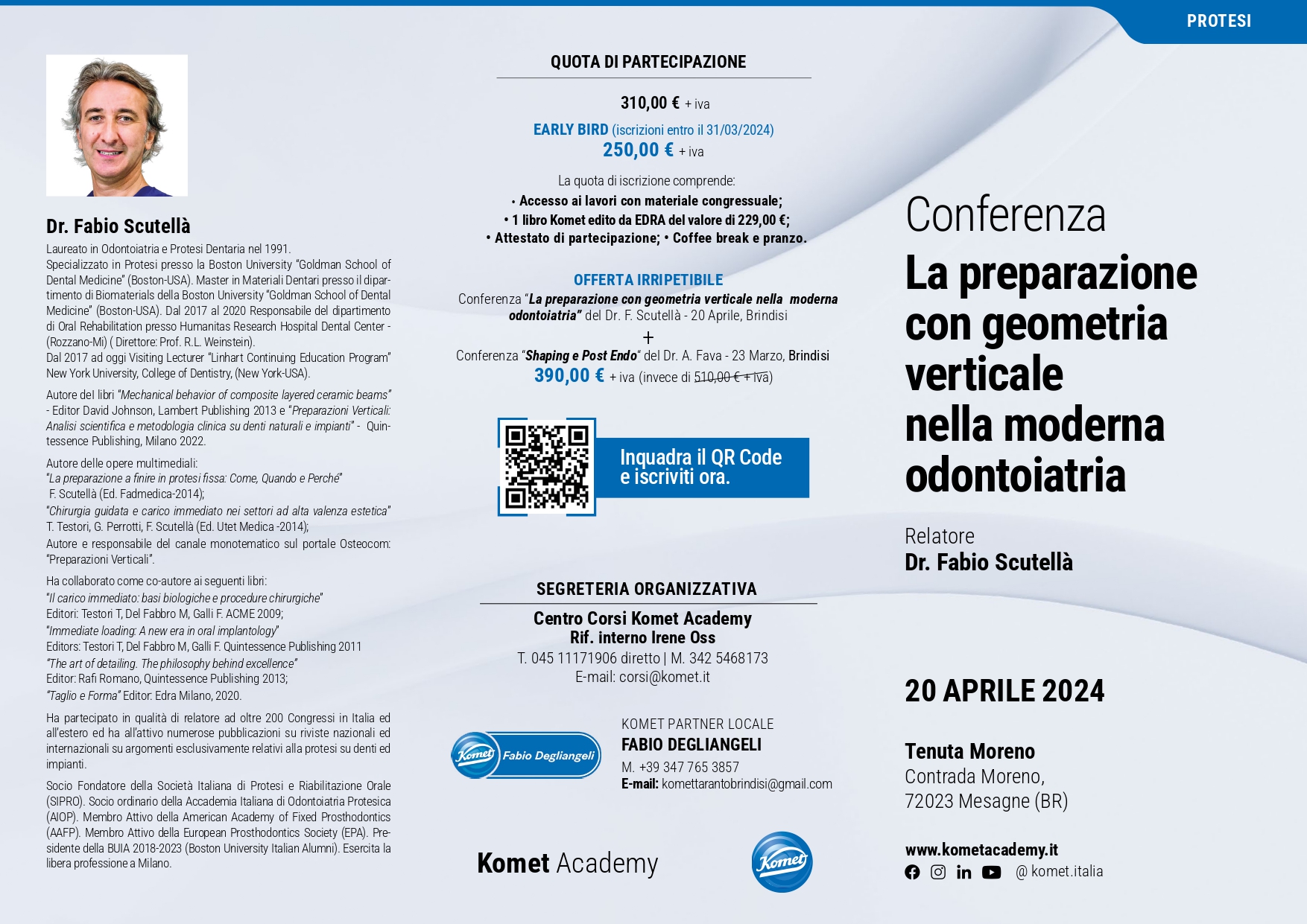 Conferenza "La preparazione con geometria verticale nella moderna odontoiatria" - Dr. Fabio Scutellà